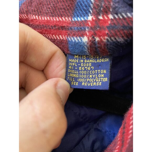 Vintage Fieldmaster‎ mens red Flannel Jacket Medium long sleeve button up plaid - Picture 4 of 7